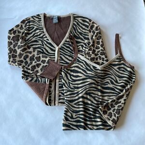 Bisou Bisou Animal Print Sweater Set, VERY UNIQUE!